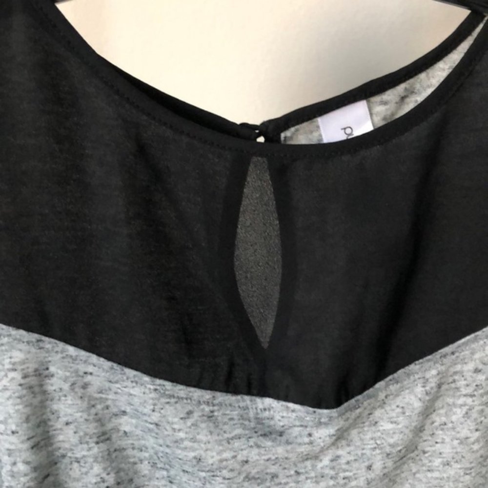 🟤 3/$25 Pure Energy Sleeveless Sheer Black Gray Top - Picture 2 of 5